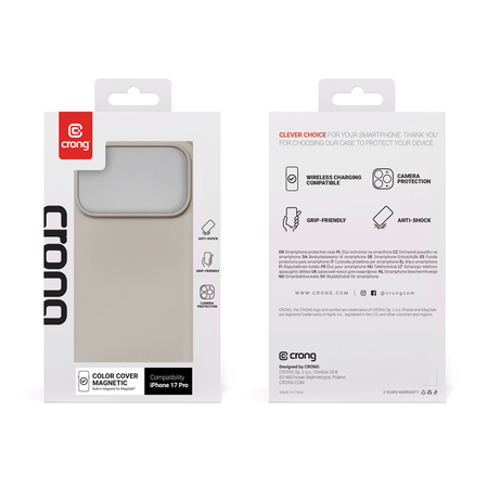 Etui Crong Color Cover Magnetic do iPhone 17 Pro MagSafe Kamienny Beż
