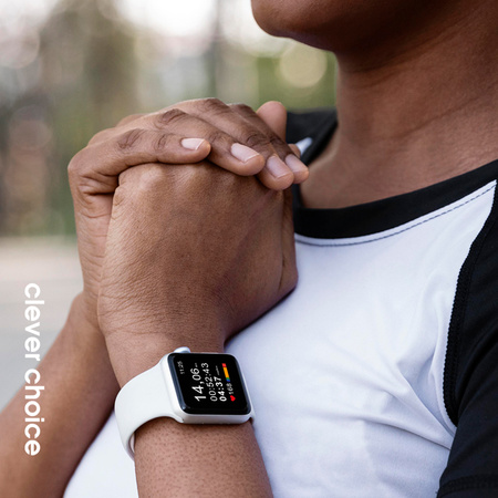 Curea Crong Liquid pentru Apple Watch 44/45/46/49 mm (albă)