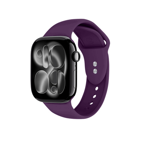 Pasek Crong Liquid do Apple Watch 42/41/40/38 mm Śliwkowy Silikonowy