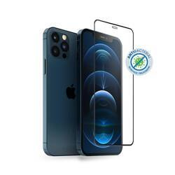 Crong Anti-Bakterielles 3D Panzerglas - 9H gehärtetes Glas für Vollbildschirm iPhone 12 / iPhone 12 Pro + Einbaurahmen