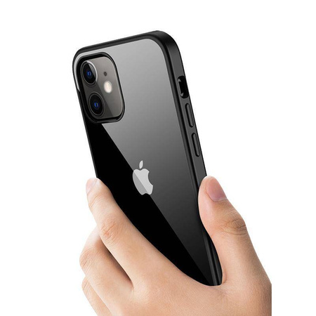 Průhledný kryt Crong - pouzdro pro iPhone 12 Mini (černé)