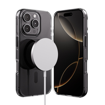 Crong Clear MAG Pro - MagSafe калъф за iPhone 16 Pro Max (черен)