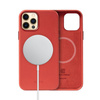 Crong Essential Cover Magnetic - Δερμάτινη θήκη MagSafe για iPhone 12 Pro Max (κόκκινο)
