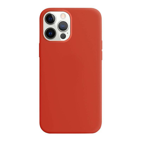 Etui Crong Color Cover do iPhone 12 Pro Max Silikon Czerwone z Mikrofibrą