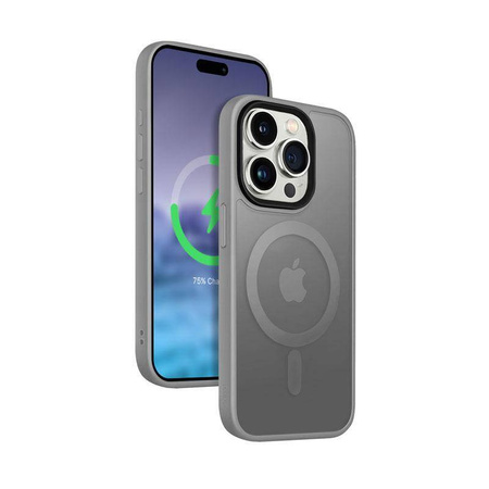 Etui Crong Hybrid Frost MAG Cover do iPhone 15 Pro Max Matowe Szare Plecki