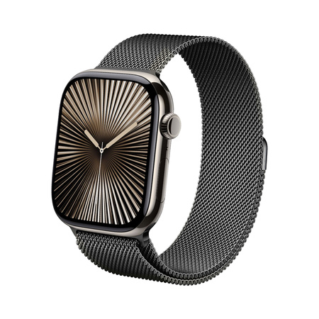 Pasek Crong Milano Steel do Apple Watch 49/46/45/44 mm Bransoleta Grafitowa