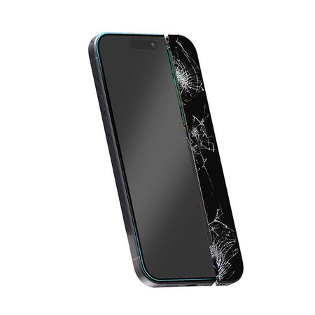 Crong Nano Glass - Άθραυστο υβριδικό γυαλί 9H για ολόκληρη την οθόνη του iPhone 16e / 14 / 13 / 13 Pro