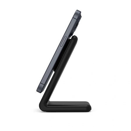 Crong MagSpot állvány - 2 az 1-ben vezeték nélküli töltő MagSafe-fel iPhone-hoz és AirPods-hoz (fekete)