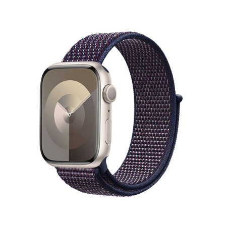 Crong Nylon - Sportovní řemínek pro Apple Watch 42/44/45/49 mm (Půlnočně modrá)