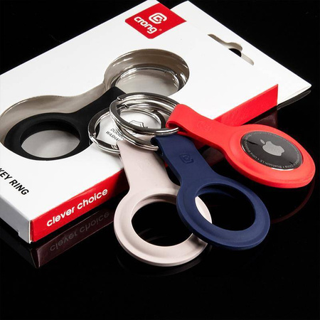 Etui Crong Silicone Case with Key Ring do Apple AirTag 1/2 Silikonowy Brelok Czerwony