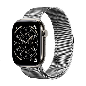 Correa Crong Milano Steel de acero inoxidable para Apple Watch de 44/45/46/49 mm (plateada)