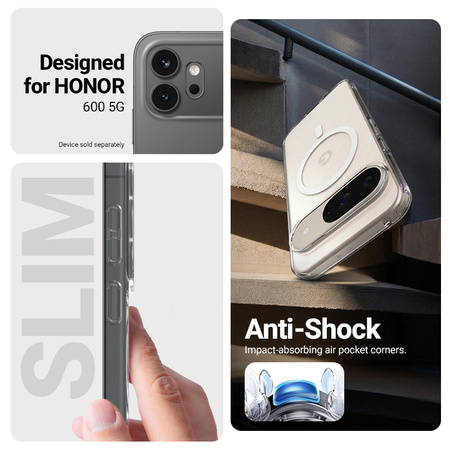 Custodia Crong Hybrid Clear Magnetic - MagSafe per Honor 600 5G (Trasparente)