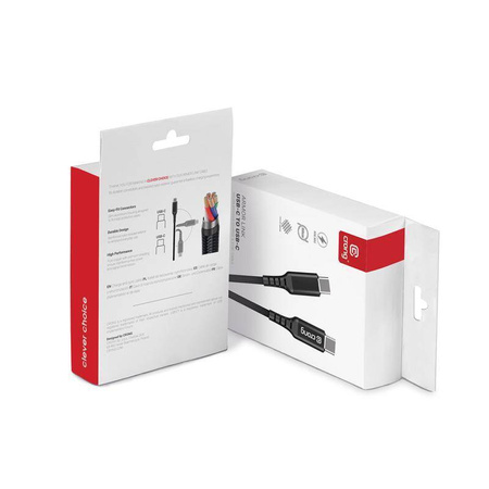 Kabel USB C Crong Armor Link Szybkie Ładowanie 2m 100W 5A Przewód Czarny