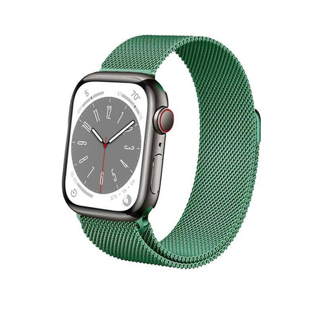 Crong Milano Steel - Řemínek z nerezové oceli pro Apple Watch 38/40/41 mm (zelený)