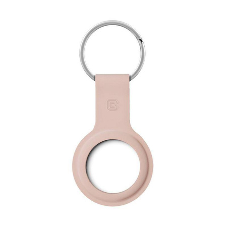 Crong Silikonhülle mit Schlüsselring - Schutzhülle mit Schlüsselring für Apple AirTag (Sand Pink)