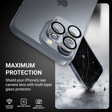 Crong Lens Shield - Vetro per la fotocamera e l'obiettivo dell'iPhone 15 / iPhone 15 Plus