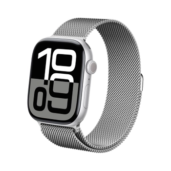 Crong Milano Steel - Milanaisearmband für Apple Watch 40/41/42 mm (silber)