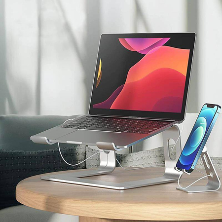 Aluminiowa Podstawka pod Laptopa Stojak Crong AluBench Srebrny