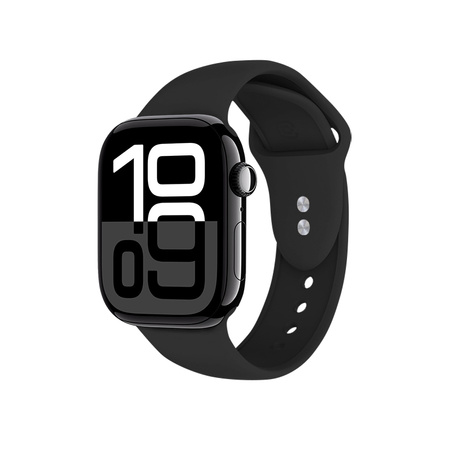 Crong Liquid - Řemínek pro Apple Watch 42/44/45/49 mm (černý)