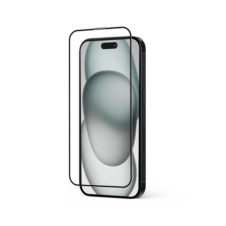 Crong Anti-Bacterial 3D Armour Glass - Σκληρό γυαλί πλήρους οθόνης 9H για iPhone 15 Plus + πλαίσιο εγκατάστασης