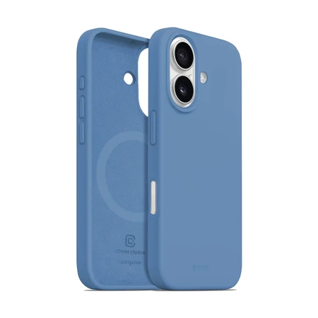 Crong Color Cover Magnetic - Silikon Case mit MagSafe für iPhone 16 (blau)