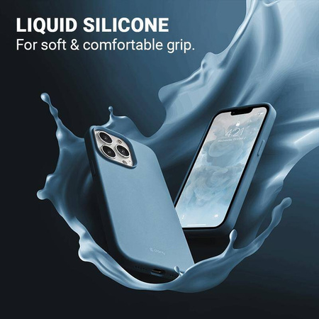 Crong Color Cover Liquid Silicone hülle für iPhone 13 Pro Max (hellblau)