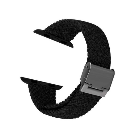 Crong Wave Band - Pletený řemínek pro Apple Watch 42/44/45/49 mm (grafitová)