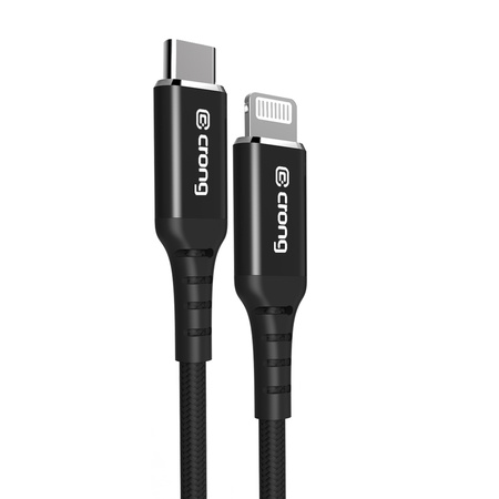 Crong Armor Link - USB-C кабел за бързо зареждане Lightning MFi 150 см (черен)