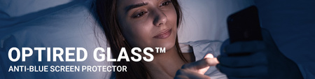 Crong OptiRed Glass - Закалено стъкло с филтър за синя светлина за iPhone 17e
