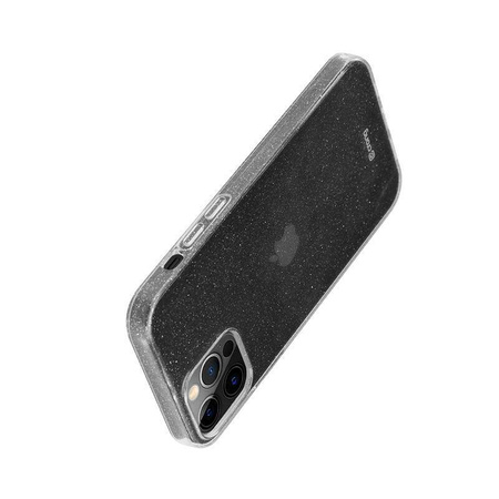 Crong Glitter Case - Etui iPhone 12 Pro Max (przezroczysty/srebrny)