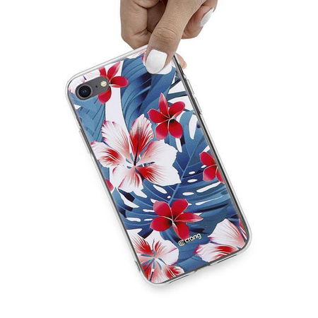 Funda Crong Flower para iPhone SE (2022/2020) / 8 / 7 (patrón 03)