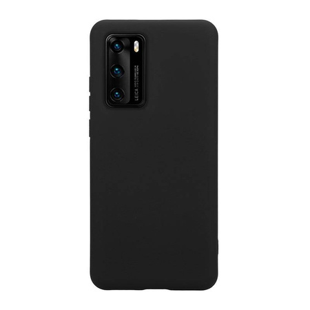 Etui Crong Color Cover do Huawei P40 Silikonowe Czarne Plecki z Mikrofibrą