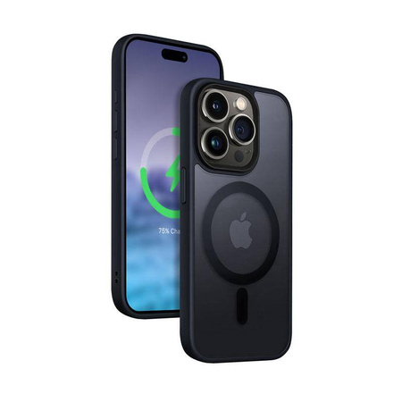 Crong Hybrid Frost MAG Cover - iPhone 15 Pro Max MagSafe Case (Navy Blue)