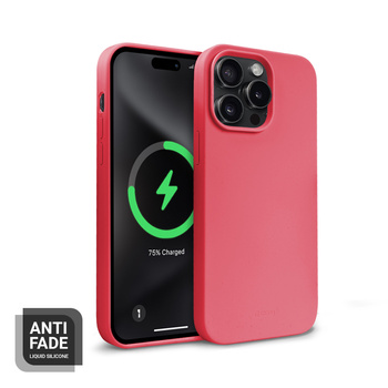 Crong Color Cover Magnetic - Silikon Case mit MagSafe für iPhone 15 Pro (rosa)