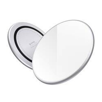 Crong PowerSpot rychlá bezdrátová nabíječka – hliníková 15W USB-C Qi bezdrátová nabíječka s tvrzeným sklem (stříbrnobílá)