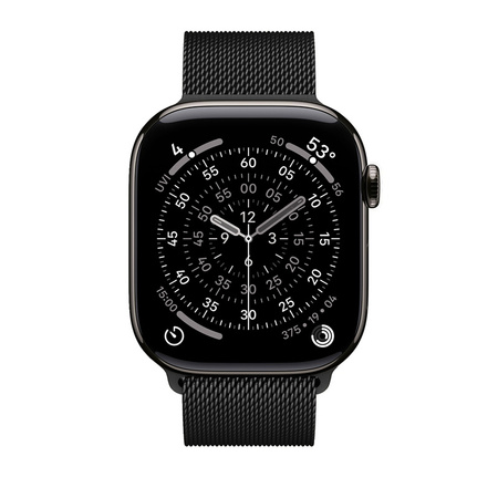 Crong Milano Steel - Stainless Steel Strap for Apple Watch 44/45/46/49 mm (Black)