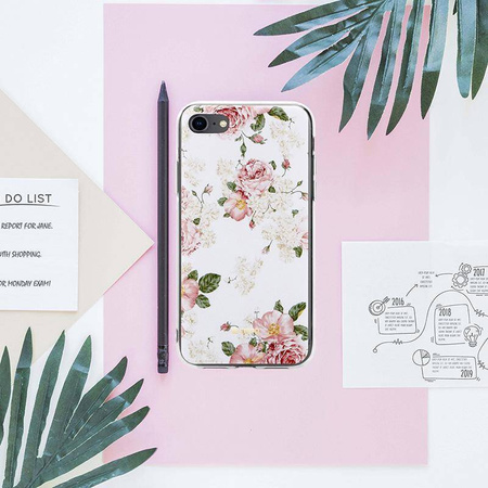 Etui Crong Flower do iPhone SE 2022 / 2020 / 8 Kolorowe Kwiaty Kobiece 02
