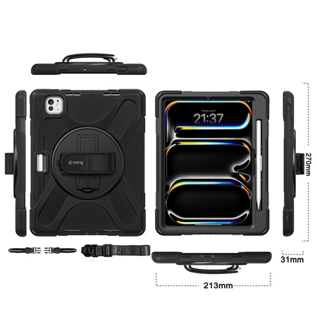 Etui Crong Defender Plus do iPad Pro 11" M5 (2025) / M4 (2024) Pancerne Czarne