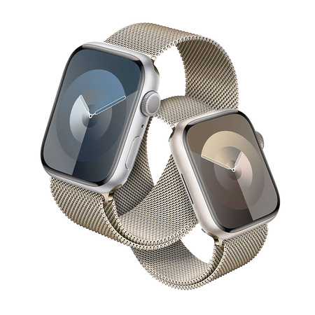 Crong Milano Steel - Bransoleta mediolańska do Apple Watch 40/41/42 mm (szampański)