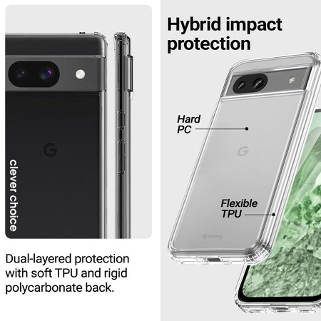 Κάλυμμα Crong Crystal Shield - θήκη Google Pixel 8A (Διαφανής)