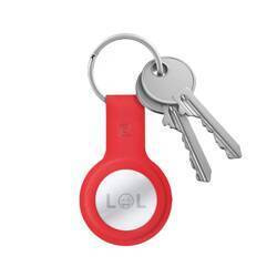 Crong Silicone Case with Key Ring - Protective Keyring Case for Apple AirTag (red)