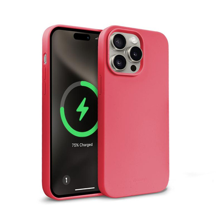 Etui Crong Color Cover Magnetic do iPhone 15 Pro MagSafe Silikonowe Różowe