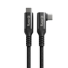 Kabel USB C CRONG Armor Link kątowy 60W PD 3A 5Gbps długi czarny 4.8m