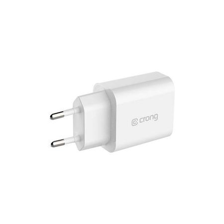 Szybka Ładowarka Sieciowa Crong Travel Charger USB C 20W Kostka Biała