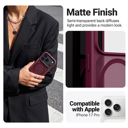 Crong Hybrid Matte Magnetic - MagSafe калъф за iPhone 17 Pro (лилав)