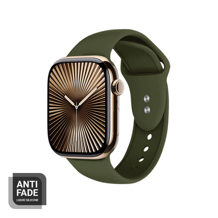 Pasek Crong Liquid do Apple Watch 42/41/40/38 mm Zielony Silikonowy