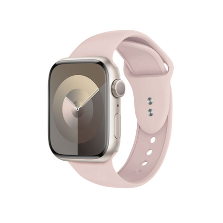 Pasek Crong Liquid do Apple Watch 42/41/40/38 mm Piaskowy Róż Silikonowy