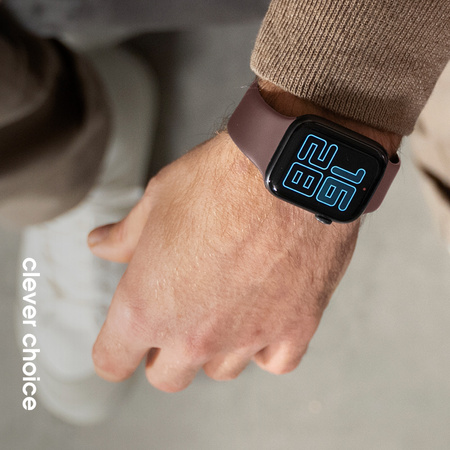 Pasek Crong Liquid do Apple Watch 49/46/45/44 mm Brązowy Silikonowy