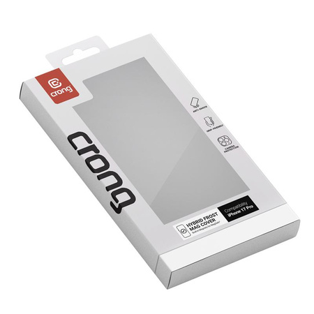Crong Hybrid Frost MAG Cover - Custodia MagSafe per iPhone 17 Pro (Nero)