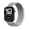 Correa deportiva Crong de nailon para Apple Watch de 44/45/46/49 mm (gris plateado)